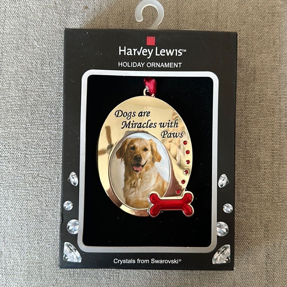 Swarovski Harvey Lewis “Holiday Dogs are Miracles with Paws” Ornament!